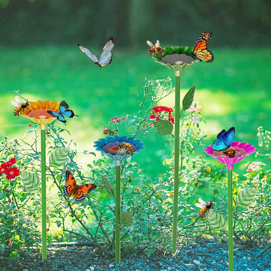 🐝🌷Bee and Butterfly Water Feeder with Flower Design