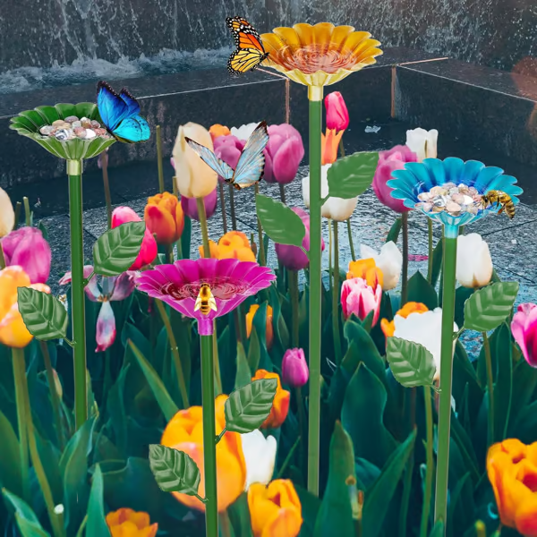 🐝🌷Bee and Butterfly Water Feeder with Flower Design