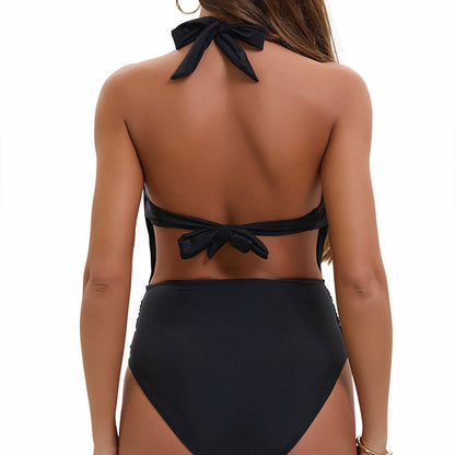 🌸Spring Specials💐 Women's Tie Solid Color Swimsuit 2-PCS Set