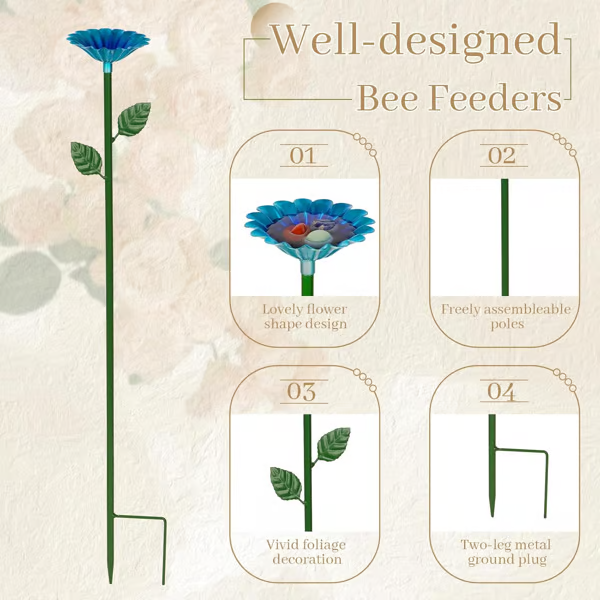 🐝🌷Bee and Butterfly Water Feeder with Flower Design