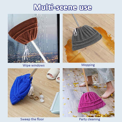 ✨Drawstring Coral Fleece Mop Head  ✨ Dual-Sided & Super Absorbent