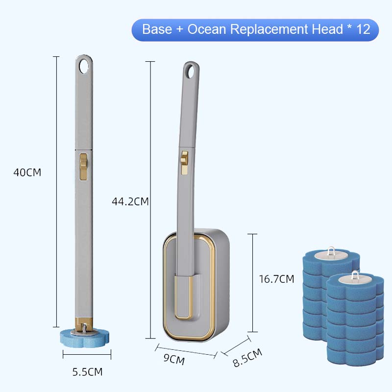 🚽✨ Hassle-Free Wall-Mounted Toilet Cleaner with Disposable Brush Heads