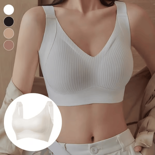 🔥Spring Sale 49% Off - Ribbed Push Up Adjustable Wireless Bra for Women