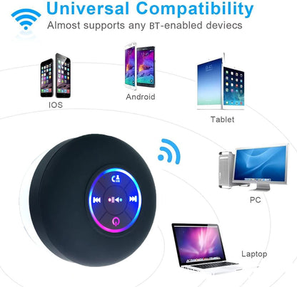 🎄Bathroom Waterproof Wireless Bluetooth Speakers with LED Light