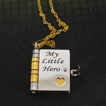 My Little Star Book Necklace for Daughter, Birthday Day Gift Graduation Jewelry of Love