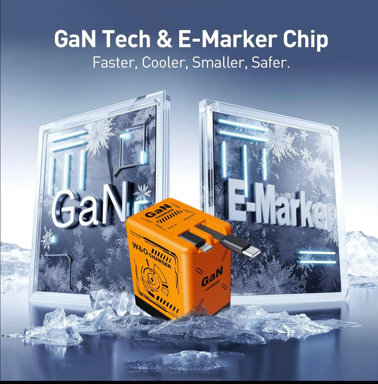 ⏰Limited stock!🔥120W GaN Super Fast Charger with 2-in-1 Cables!