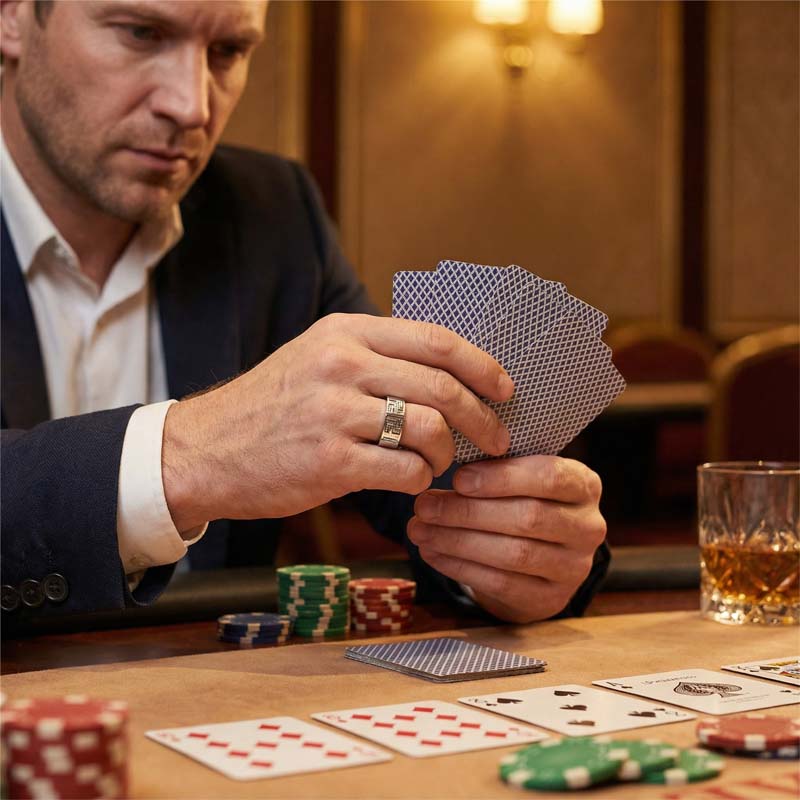 ♠️ The Illusionist's Edge: Hexagonal Reflective Fret Ring