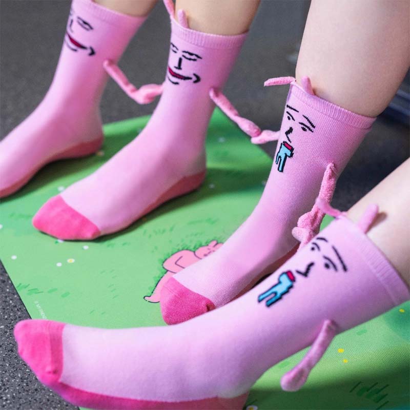 🧲 Magnetic Bunny Hand-Holding Socks 🧦Playful, Cool & So You!