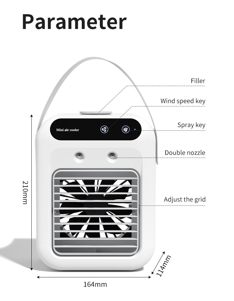(Free shipping🛩️)🌬️USB mini humidifier air conditioner fan spray mobile refrigeration plus ice cold air blower