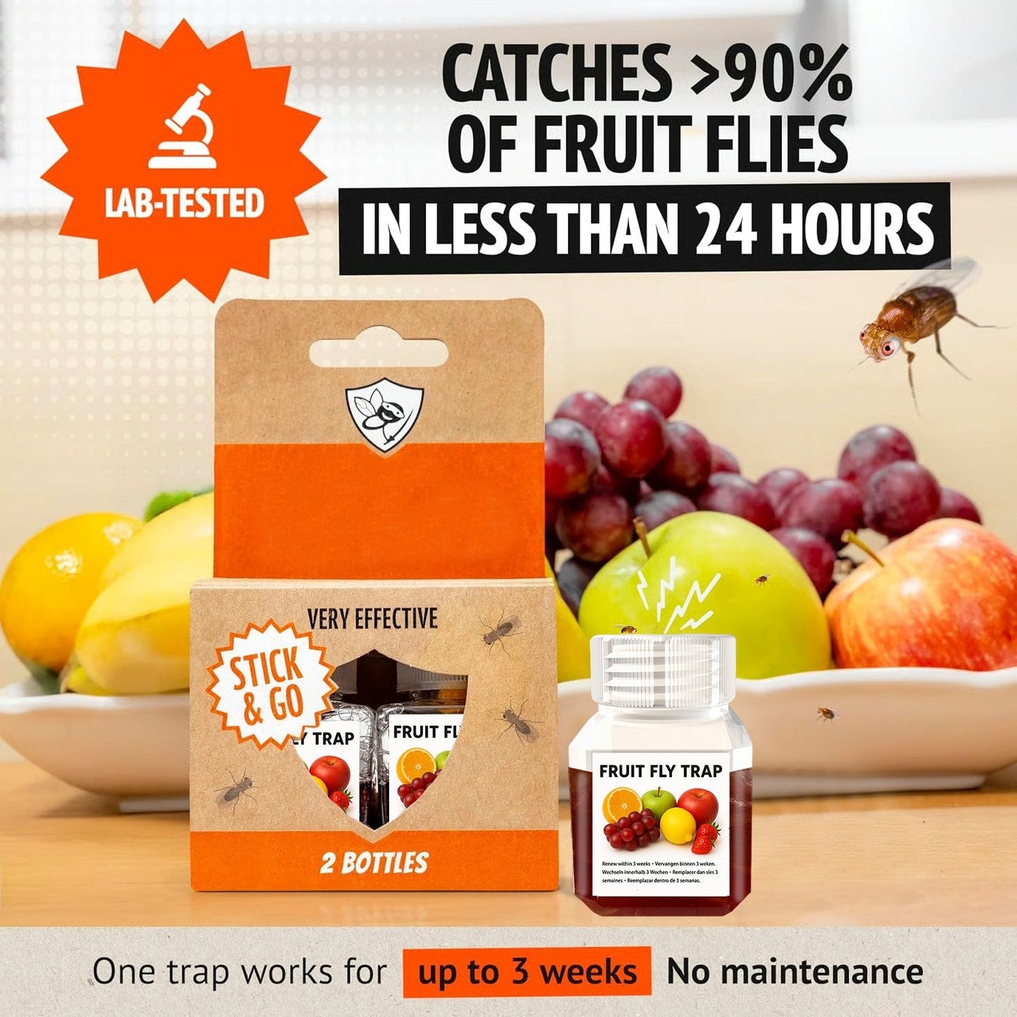 [BUY 2 GET 1 FREE]🔥Super Ninja Fruit Fly Trap - User Friendly  (Up to 3 Weeks per Bottle)