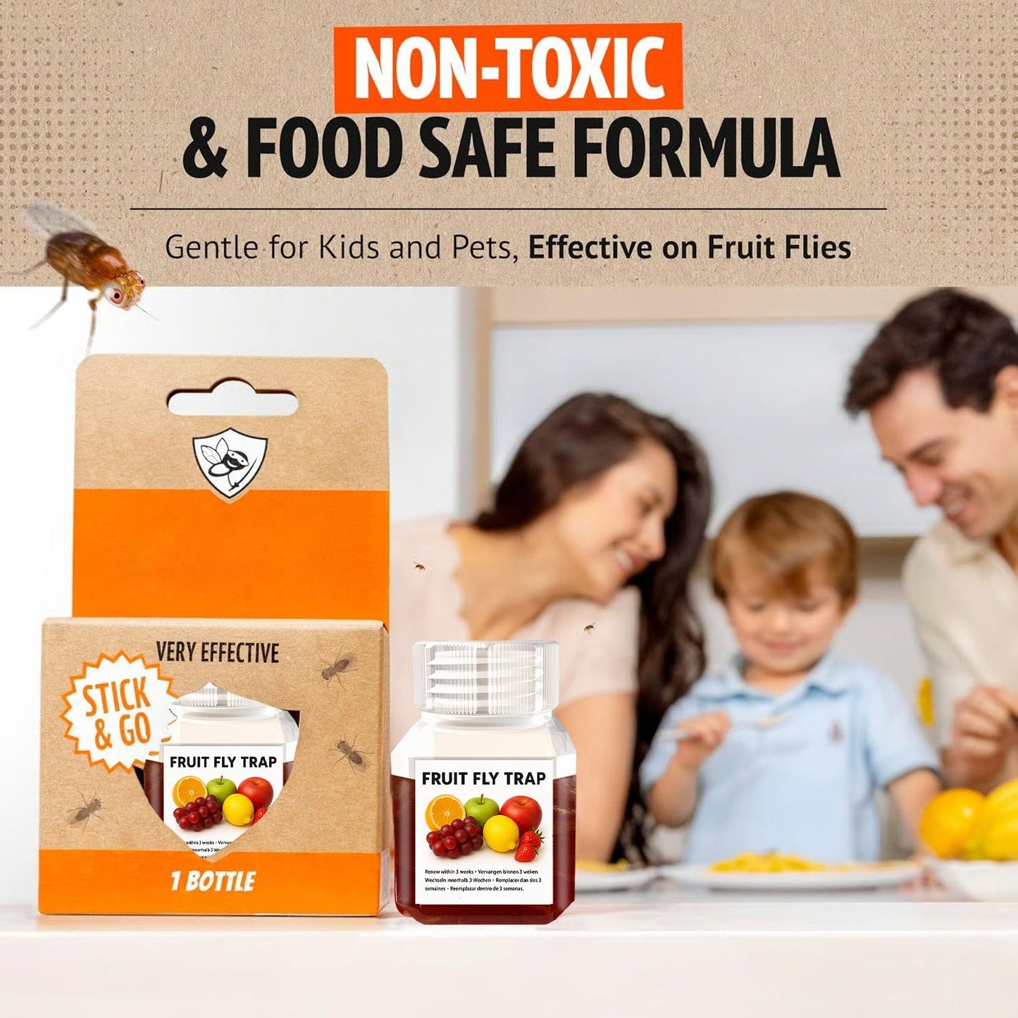 [BUY 2 GET 1 FREE]🔥Super Ninja Fruit Fly Trap - User Friendly  (Up to 3 Weeks per Bottle)