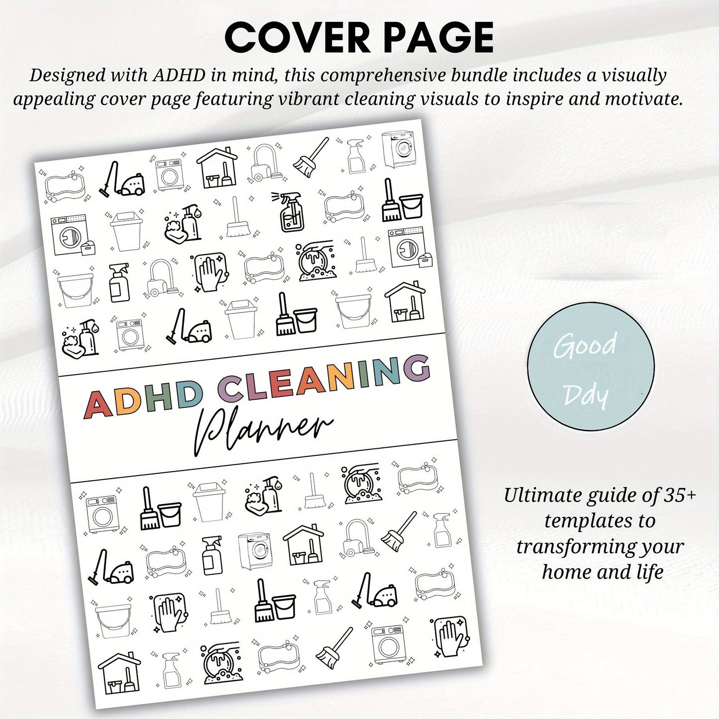 🔥LAST DAY 46% OFF - 📕ADHD Cleaning & Organizing Toolkit - Chore Planner✔