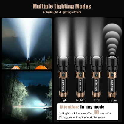 SKYFIRE 1097 flashlight strong light ultra bright outdoor camping home long-range portable ultra long endurance lighting