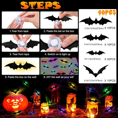 🔥On Sale🔥12pcs/set 3D Bat Design LED Decoration