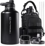 🎖️ Portable Cold & Hot Stainless Steel water bottle with Straw – Reusable Drinkware