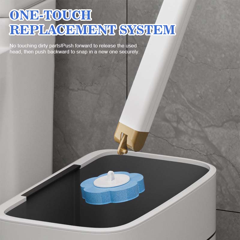 🚽✨ Hassle-Free Wall-Mounted Toilet Cleaner with Disposable Brush Heads