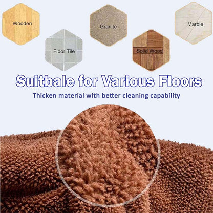 ✨Drawstring Coral Fleece Mop Head  ✨ Dual-Sided & Super Absorbent