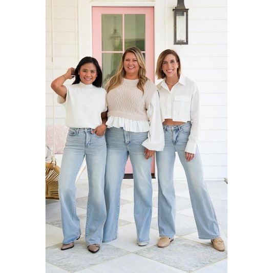 🏆LAST DAY SALE 50% OFF💥 Vintage Wash Plus-Size Jeans -Stretchy, Straight Leg & Butt-Lifting Fit