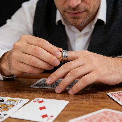 ♠️ The Illusionist's Edge: Hexagonal Reflective Fret Ring