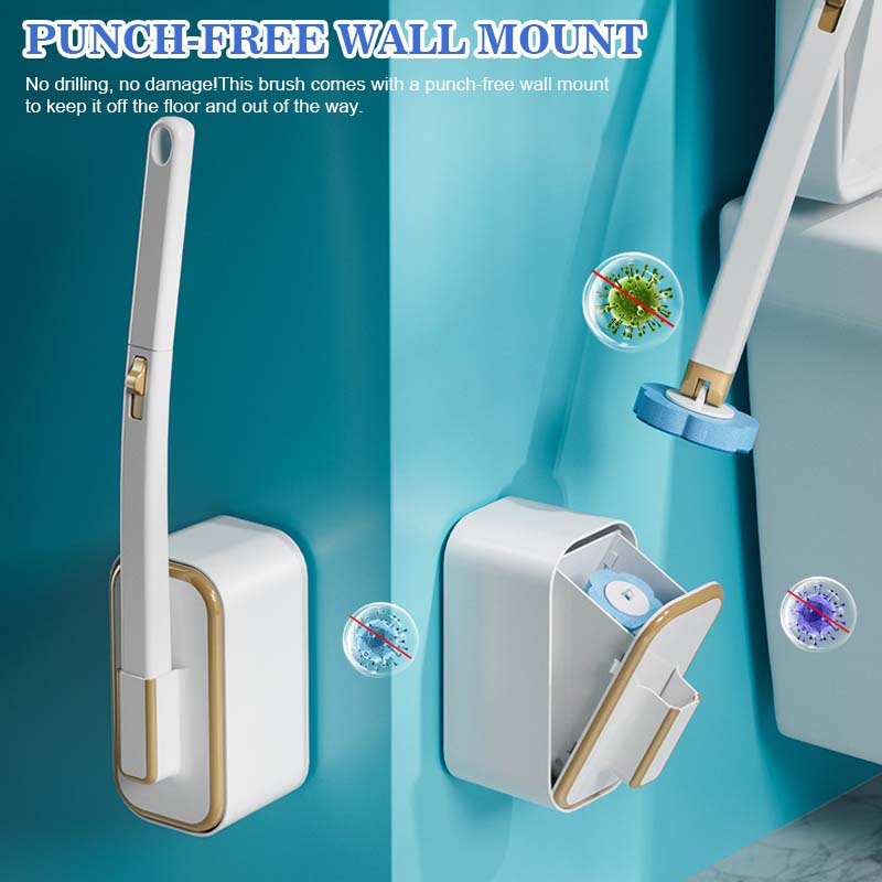 🚽✨ Hassle-Free Wall-Mounted Toilet Cleaner with Disposable Brush Heads