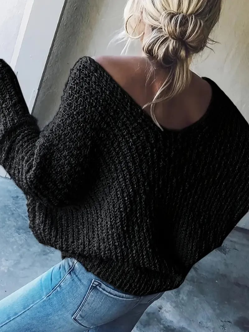 ✨Women's Off-the-Shoulder Sweater Loose Lightweight Pullover Top