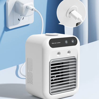 (Free shipping🛩️)🌬️USB mini humidifier air conditioner fan spray mobile refrigeration plus ice cold air blower