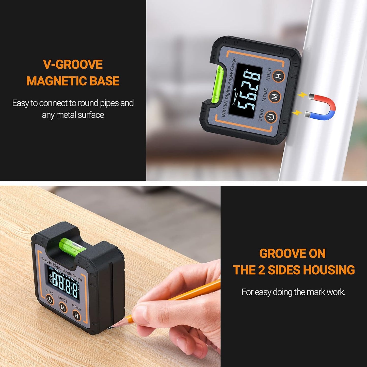 🔥 49% KORTING – 0-360° Digitale Hoekmeter met Magneet