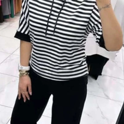 Limited time - 50% off💥Women's striped top and solid color pants set (🔥free shipping to home)