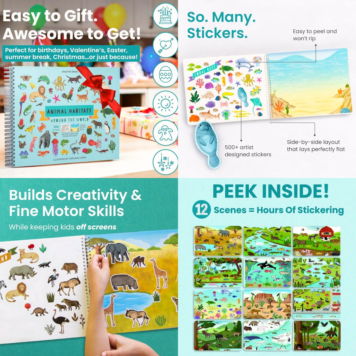 🔥LAST DAY 60% OFF - 🦋 Hello Bugs Sticker Book Activity for Kids 🐞 (over 500 stickers!)