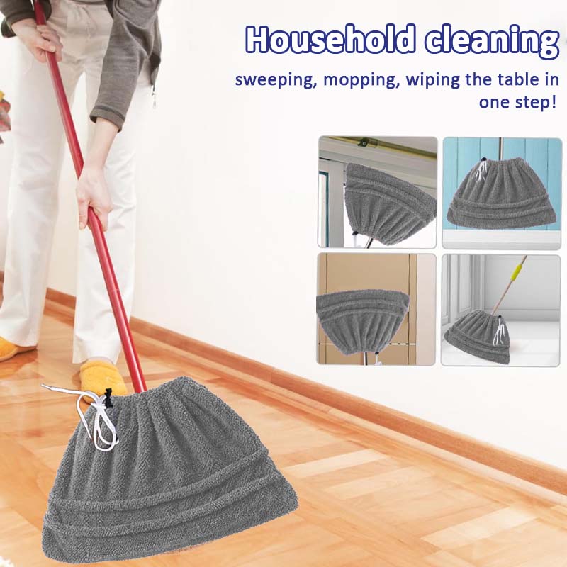 ✨Drawstring Coral Fleece Mop Head  ✨ Dual-Sided & Super Absorbent