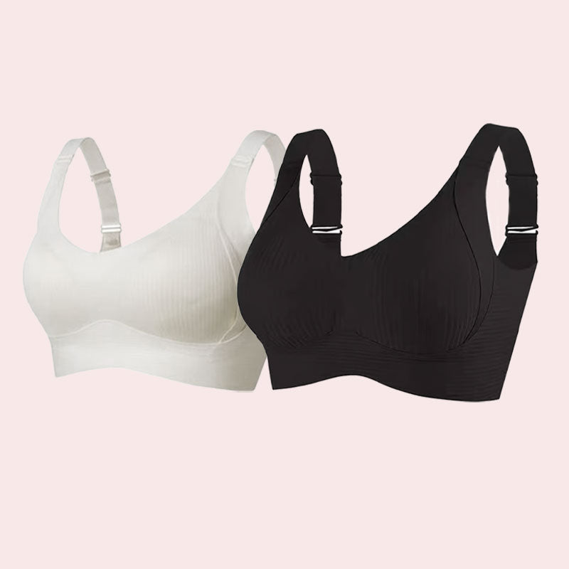 🔥Spring Sale 49% Off - Ribbed Push Up Adjustable Wireless Bra for Women