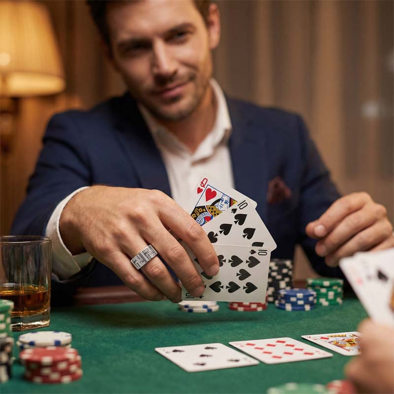 ♠️ The Illusionist's Edge: Hexagonal Reflective Fret Ring