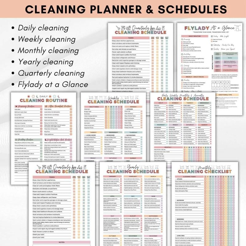 🔥LAST DAY 46% OFF - 📕ADHD Cleaning & Organizing Toolkit - Chore Planner✔