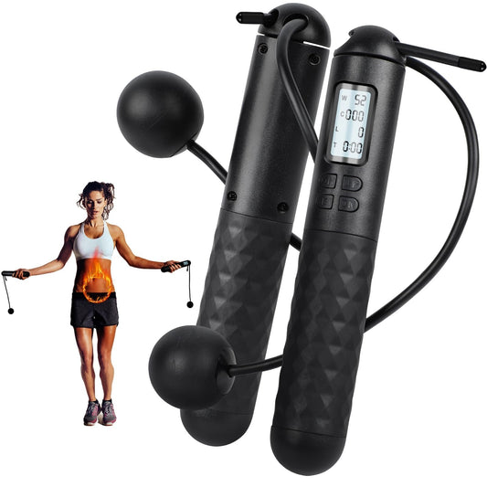 Skipping Rope with Counter, Cordless Jump Rope, Smart Weighted Jump Rope
