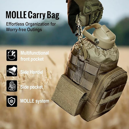 🎖️ Portable Cold & Hot Stainless Steel water bottle with Straw – Reusable Drinkware