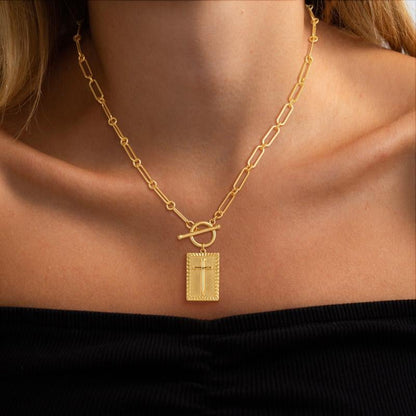 ✝️ Today Only 49% OFF! Stylish 14K Gold Cross Necklace – Waterproof, Fade-Proof & Unisex ✨💫