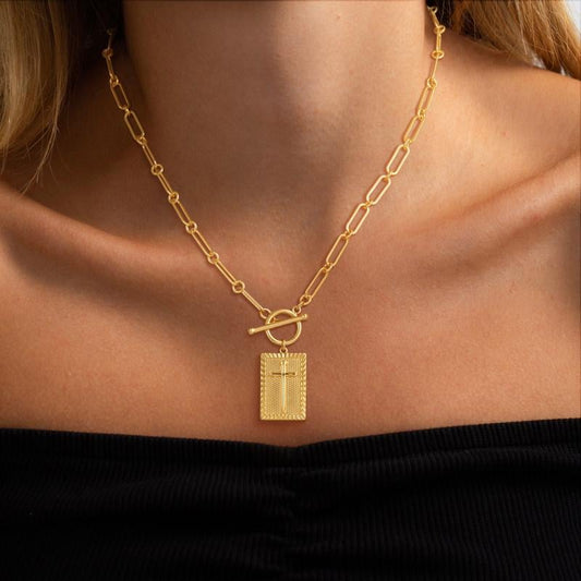 ✝️ Today Only 49% OFF! Stylish 14K Gold Cross Necklace – Waterproof, Fade-Proof & Unisex ✨💫