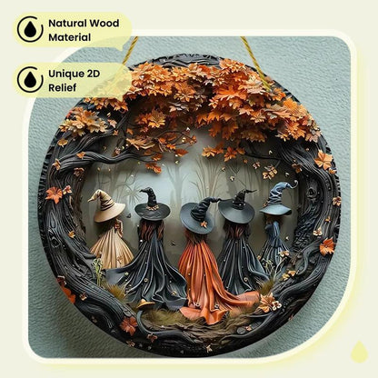 🔥2025 New Arrival 🔥Witch Pattern Wooden Hanging Sign