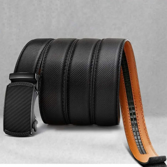 Leather Buckle Belt With Adjustable Buckle