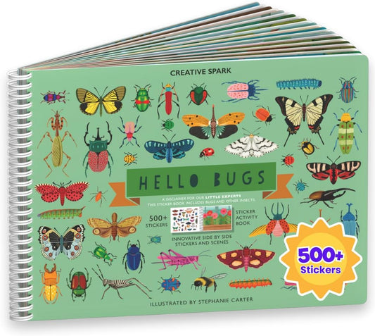 🔥LAST DAY 60% OFF - 🦋 Hello Bugs Sticker Book Activity for Kids 🐞 (over 500 stickers!)