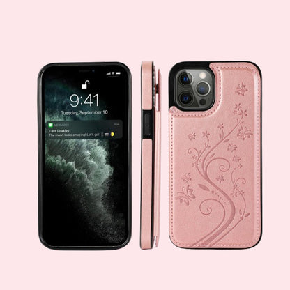 Butterfly Embossed Flip Card Case
