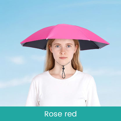 36" Diameter Fishing Umbrella Hat Folding Adjustable Sun Rain Cap