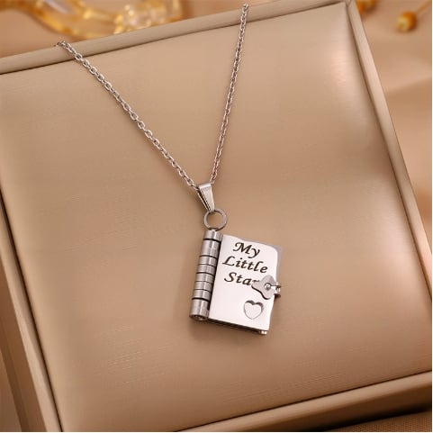 My Little Star Book Necklace for Daughter, Birthday Day Gift Graduation Jewelry of Love