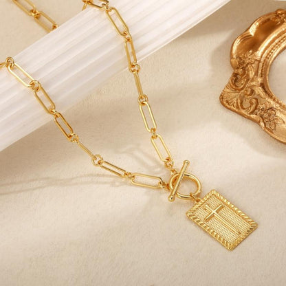 ✝️ Today Only 49% OFF! Stylish 14K Gold Cross Necklace – Waterproof, Fade-Proof & Unisex ✨💫