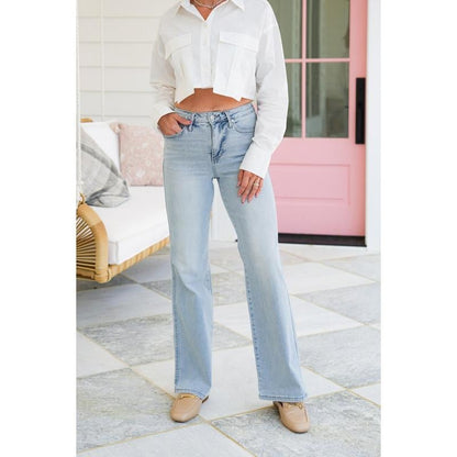 🏆LAST DAY SALE 50% OFF💥 Vintage Wash Plus-Size Jeans -Stretchy, Straight Leg & Butt-Lifting Fit