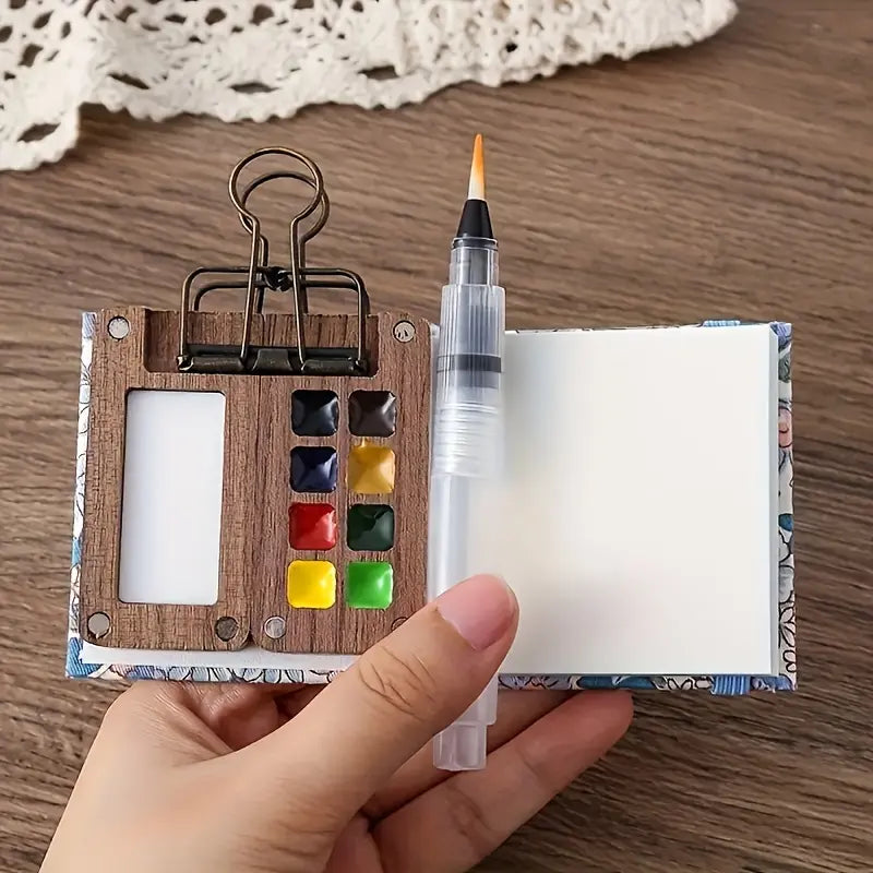 🔥🎨 Walnut Wood Box Watercolor Paint Set