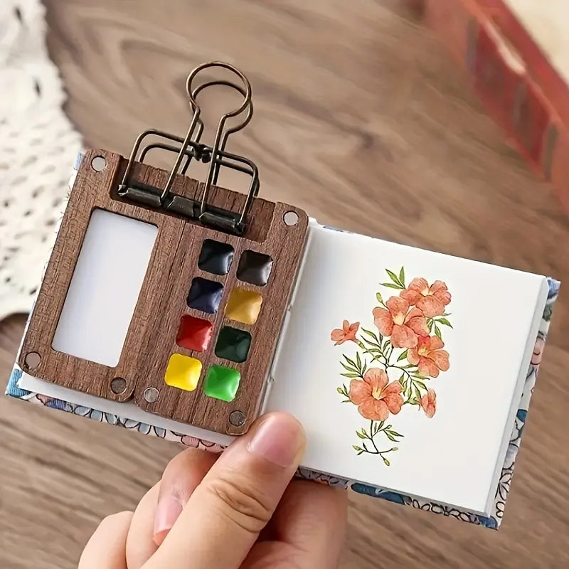 🔥🎨 Walnut Wood Box Watercolor Paint Set