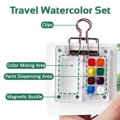 🔥🎨 Walnut Wood Box Watercolor Paint Set