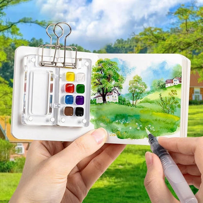 🔥🎨 Walnut Wood Box Watercolor Paint Set