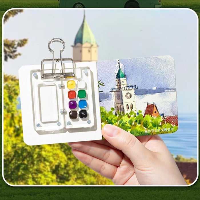 🔥🎨 Walnut Wood Box Watercolor Paint Set